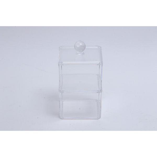 【個数：6個】不二貿易 4953980143785 【6個入】 直送 代引不可 PSコスメ収納 蓋つき小物入れ2段_1