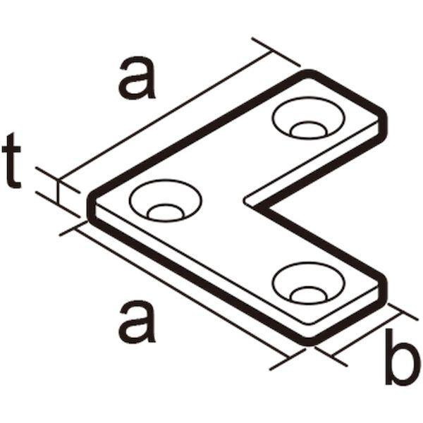 ＤＡＩＤＯＨＡＮＴ 00069155 ダイドーハント スリムサポート L字フラット 黒 ブラック a 35× b 12× t 2mm 1個 |  | 01