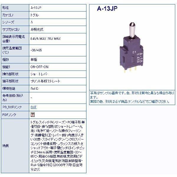 NKK A-13JP トグルスイッチショートレバー 10個セット A13JP | 