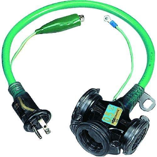 あすつく対応 「直送」 ハタヤ HATAYA FX-005K-EG 防雨型２Ｐ接地付ショートタップ　０．５ｍ　アースグリーン FX005KEG 370-3215 | 