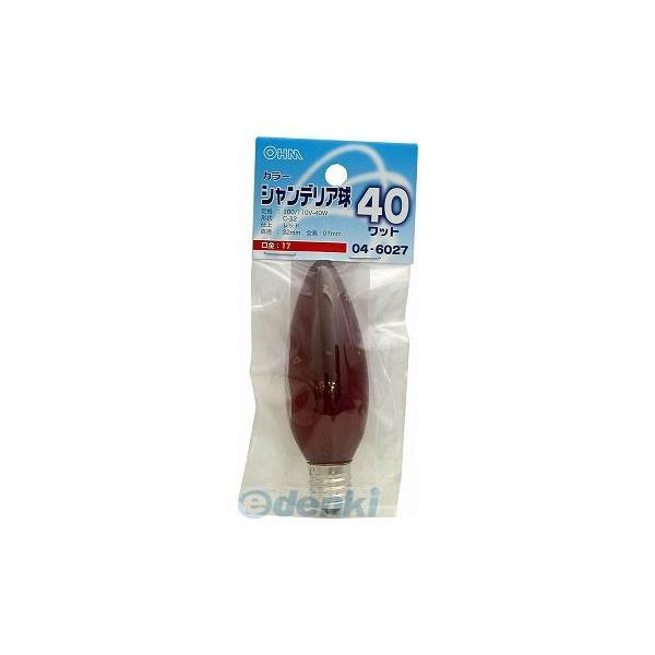 オーム電機 LB-C2740-CR シャンデリア球クリアカラー４０Ｗ レッド Ｅ１７ LBC2740CR LB-C2740-CR | 