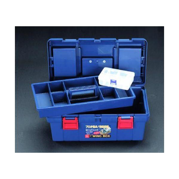 エスコ EA505K-450B 450x243x210mm中皿付工具箱青 EA505K450B【キャンセル不可】 | 