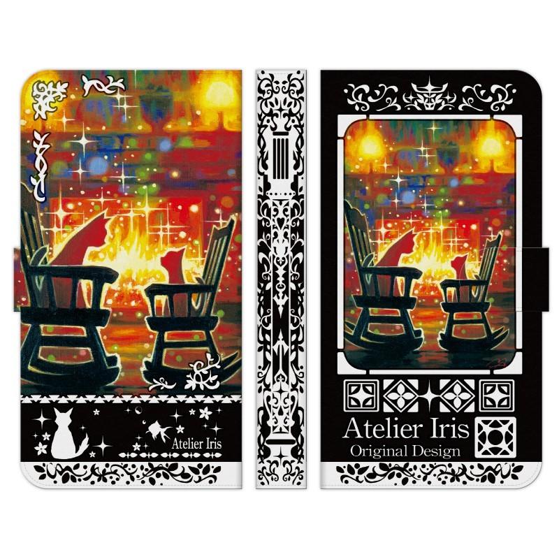 手帳型 マルチ スマホ ケース カバー あったかいお話 黒 アトリエアイリス 猫 動物 かわいい 油絵 デザイン Brnand D3cte Mod353 1321 Select 通販 Yahoo ショッピング