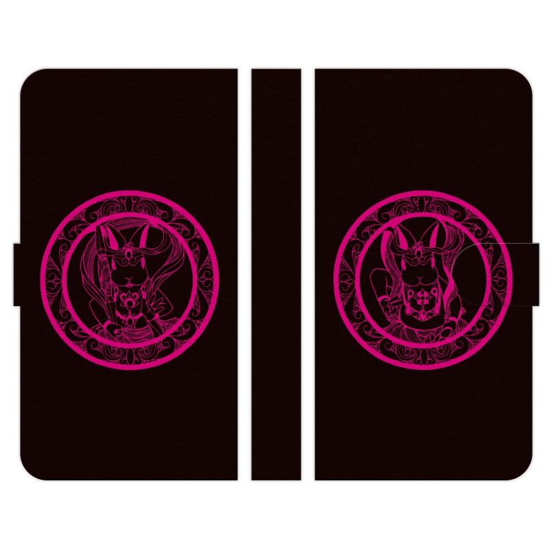 手帳型 マルチ スマホ ケース カバー 阿形半身兎像 吽形半身兎像 03 ことノ屋 うさぎ グッズ ピンク 金剛力士 | 