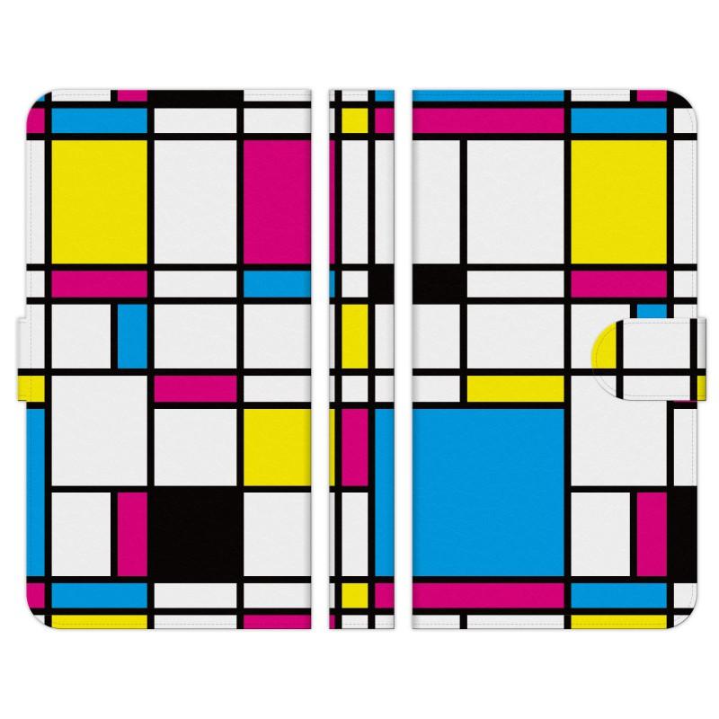 手帳型 マルチ スマホ ケース カバー モンドリアン モンドリアン