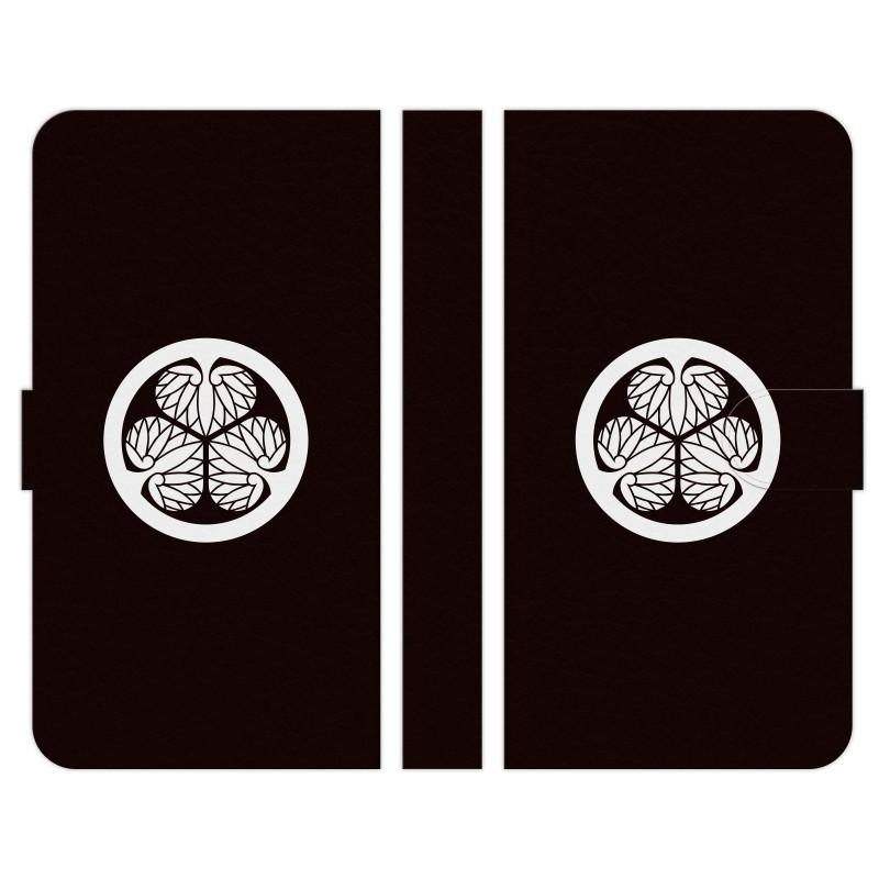 手帳型 マルチ スマホ ケース カバー 三つ葉葵 葵の御紋 徳川 家紋 葵