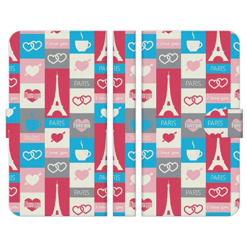 Digno 各種 E G J T C 手帳型 スマホ ケース カバー Paris イラスト パターン A フランス ハート マス目 四角 タイル柄 Digno0f Dnok1 M0392 1321 Select 通販 Yahoo ショッピング