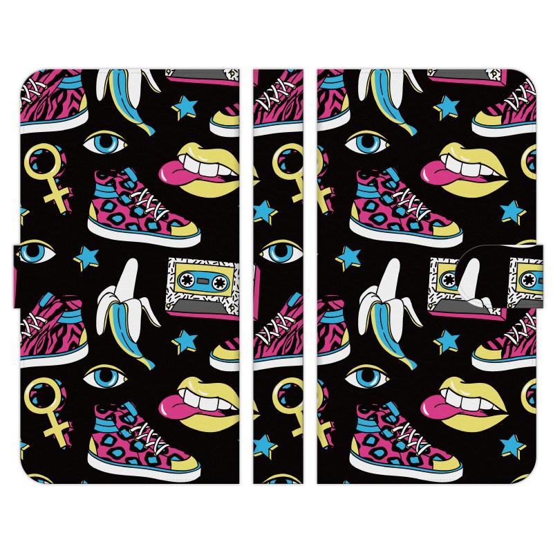 Digno 各種 E G J T C 手帳型 スマホ ケース カバー イラスト 原宿系 80s ファッション ブラック ポップ 原宿 レトロ Digno0f Dnok1 M0430 1321 Select 通販 Yahoo ショッピング