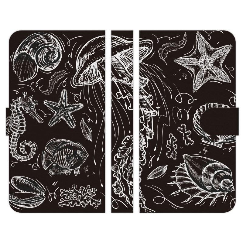 らくらくスマートフォン 各種 Me 4 3 手帳型 スマホ ケース カバー クラゲ B くらげ 海月 イラスト 手書 Rakuraf Dhsw1 M0027 1321 Select 通販 Yahoo ショッピング