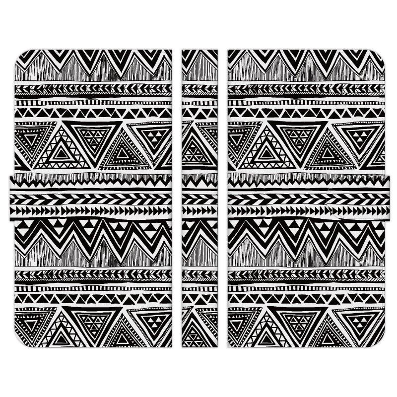 シンプルスマホ 各種 5 4 3 2 手帳型 スマホ ケース カバー モノトーン ネイティブ柄 A オルテガ柄 インディアン Simplef Dnok1 M0099 1321 Select 通販 Yahoo ショッピング