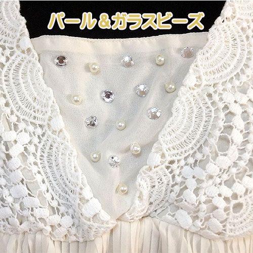 ボレロ風高級レース付きプリーツワンピースチュニック M・L寸あり 