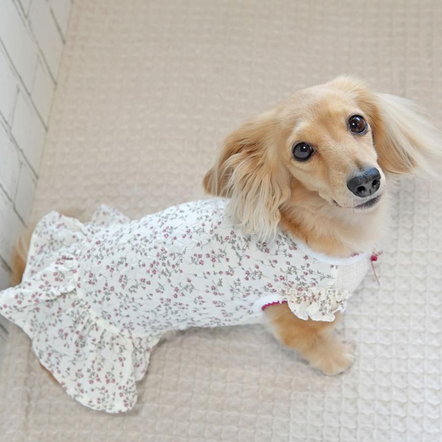 iDog ワンダフルセール 65%OFF 犬 服 小花柄フリル付きタンク fleur