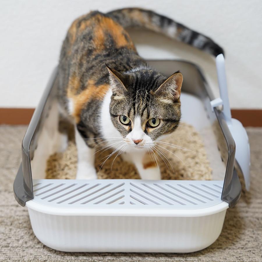 iDog 猫用トイレ用品 iCat セミクローズドプラスチックサンドボックス