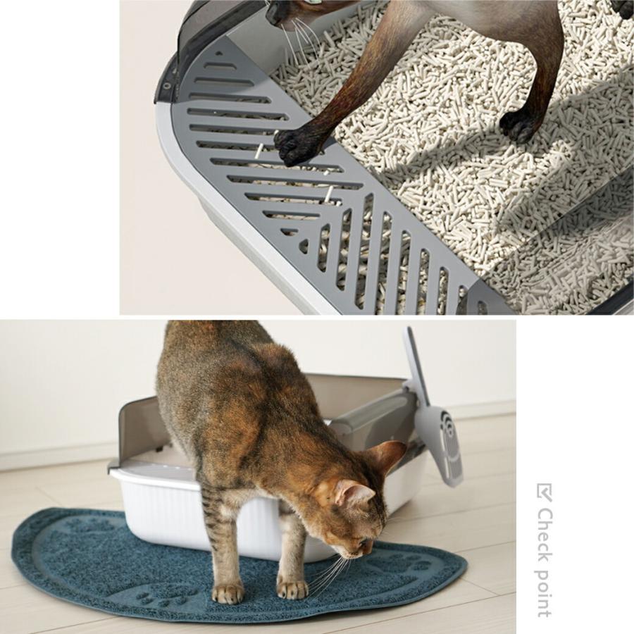 iDog 猫用トイレ用品 iCat セミクローズドプラスチックサンドボックス