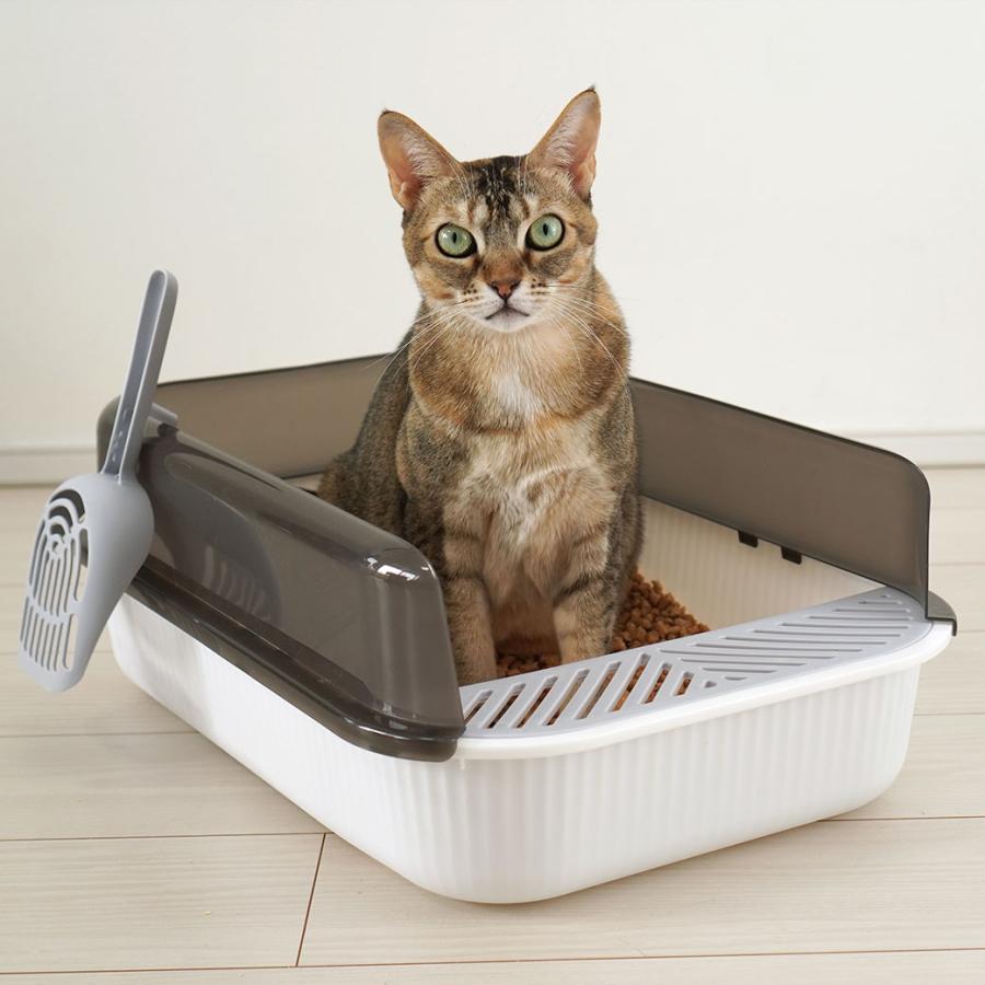 iDog 猫用トイレ用品 iCat セミクローズドプラスチックサンドボックス