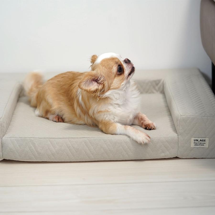 犬用品 IDOG&ICAT UNAGE アンエイジ 体圧分散シニアローベッド カドラータイプ専用カバー 撥水・防水キルト Sサイズ | iDog | 11