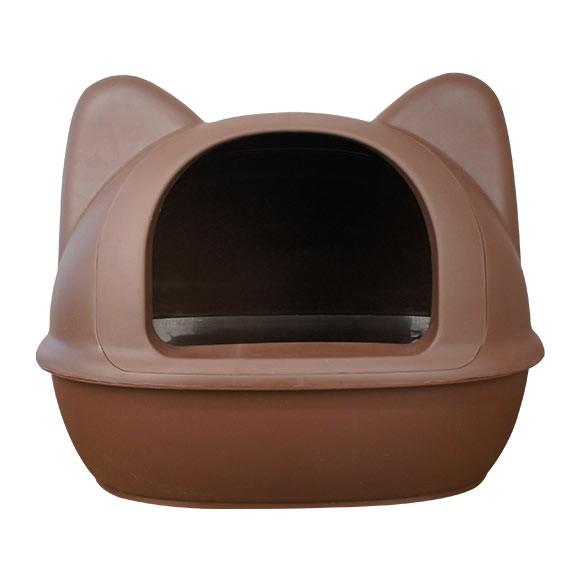 猫用トイレ用品 ネコトイレ フード付き  iCat大きなネコ型トイレット　スコップ付 ラッピング不可｜idog｜05