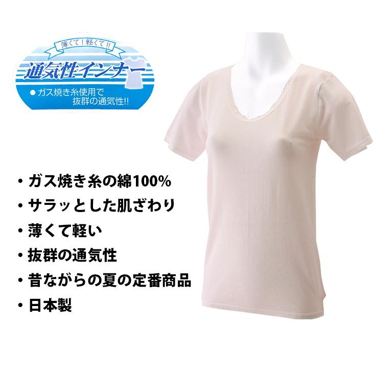 インナー レディース 3分袖 ガス焼き 綿100 婦人用 474995 介護 肌着 3L 4L レッドロック 関西ファッション連合