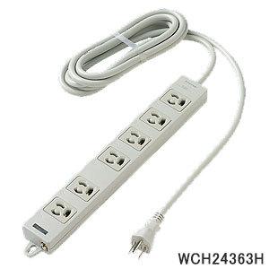 WCH24363H Panasonic OAタップ 接地15A抜け止め形 6コ口 3m マグネット付き 電源表示付き(グレー) 延長コード パナソニック 新品