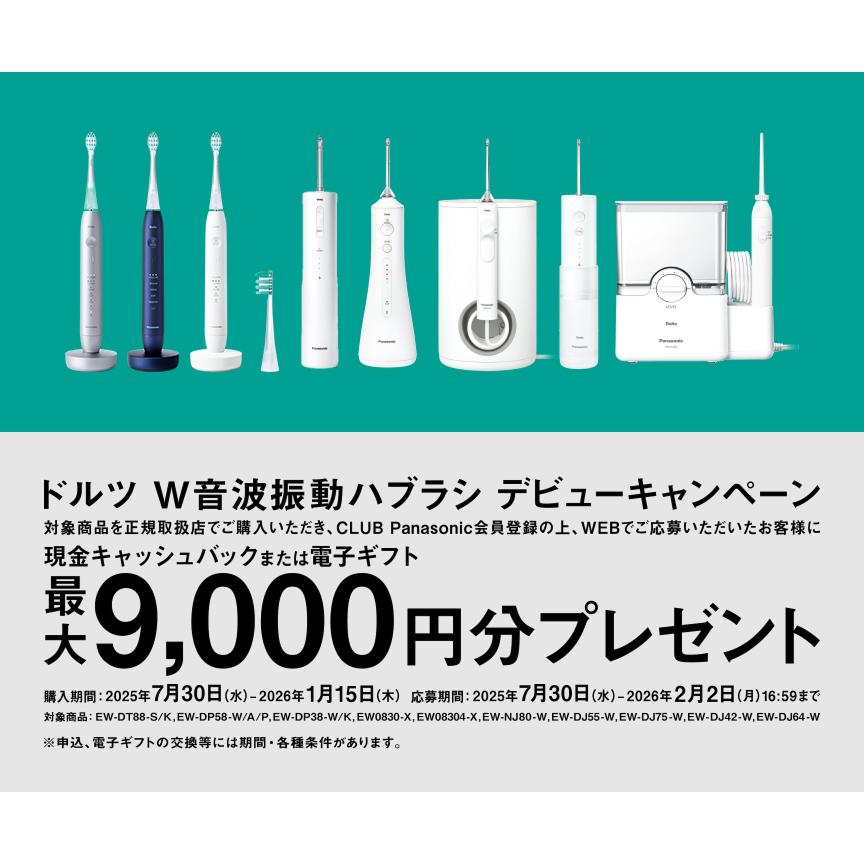 ドルツプレミアム W音波振動ハブラシ EW-DP58 未使用品 Doltz パナソニック ドルツ プレミアム W音波振動ハブラシ EW-DP58 全3