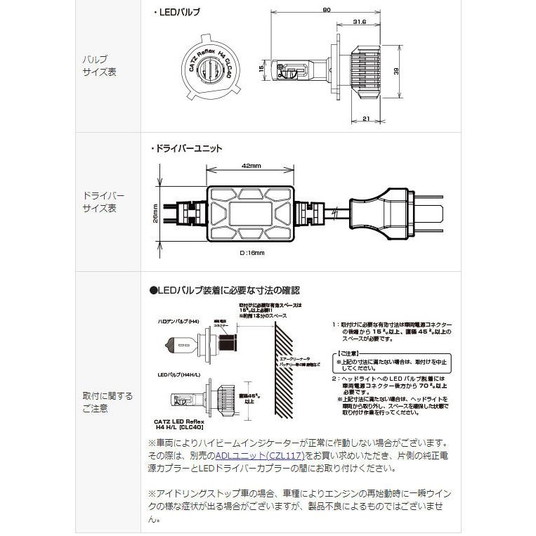 FET 【在庫あり】CLC40 H4H/L ハイロー切替え用 CATZ REFLEX Neo LED