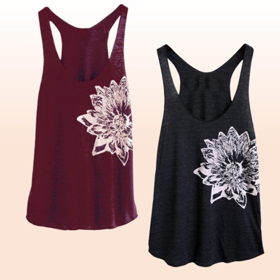 ヨガ エアロビ タンクトップ フィットネス ウェア 重ね着 キャミソール レイヤー ゆったりサイズ フラワー 0p 0gsl Gupg Ie 47 ヤフー店 通販 Yahoo ショッピング