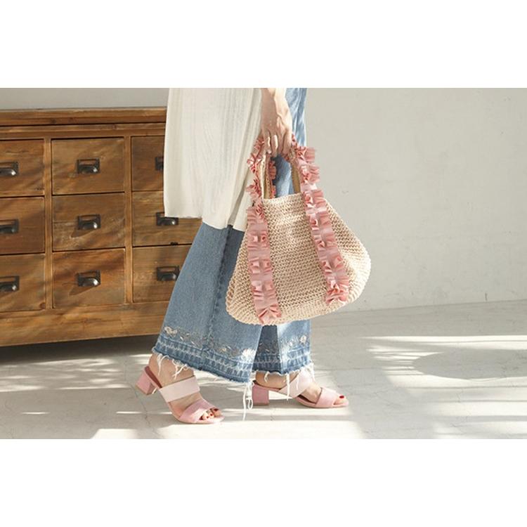 かごバッグ 人気 ショルダーバッグ トートバッグ レディース バンド 手作り バッグ レース 花柄 スウィート Bag Item Bank 通販 Yahoo ショッピング