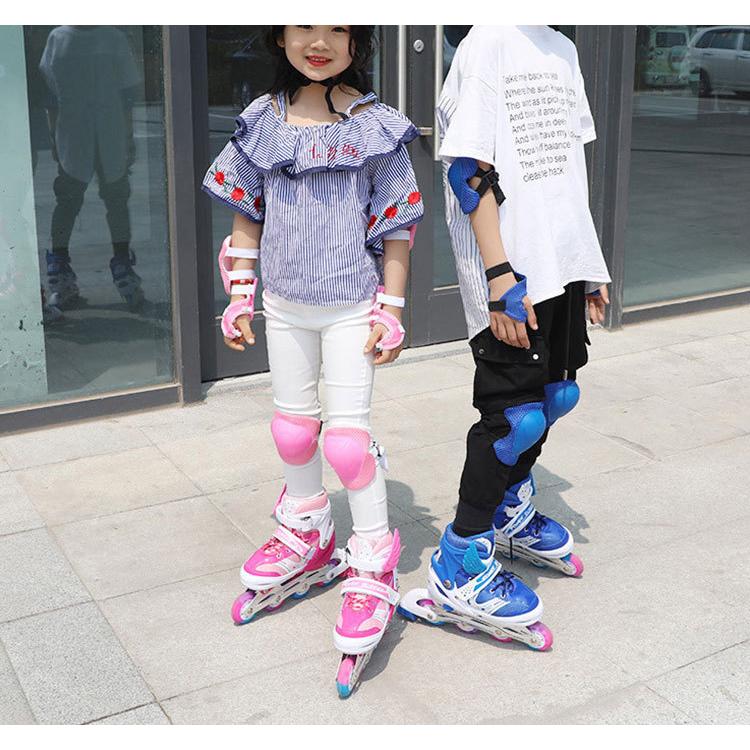 インラインスケート ローラーブレード セット 子供 ジュニア用 パープル ローラースケート ブルー モデル ピンク ウィールが光る