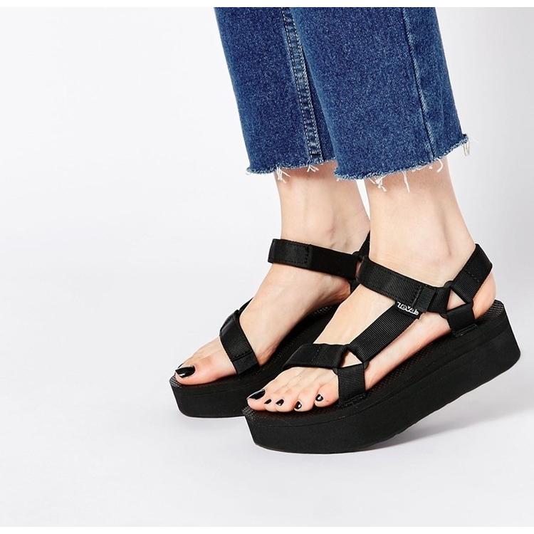Teva テバ サンダル 1008844 レディース 厚底 黒 白 Flatform