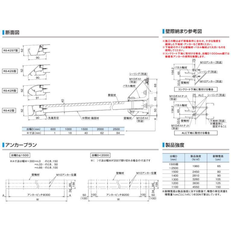 DAIKEN RSバイザー RS-K2R型 D900×W2200 ブラック (ステー無) : daiken