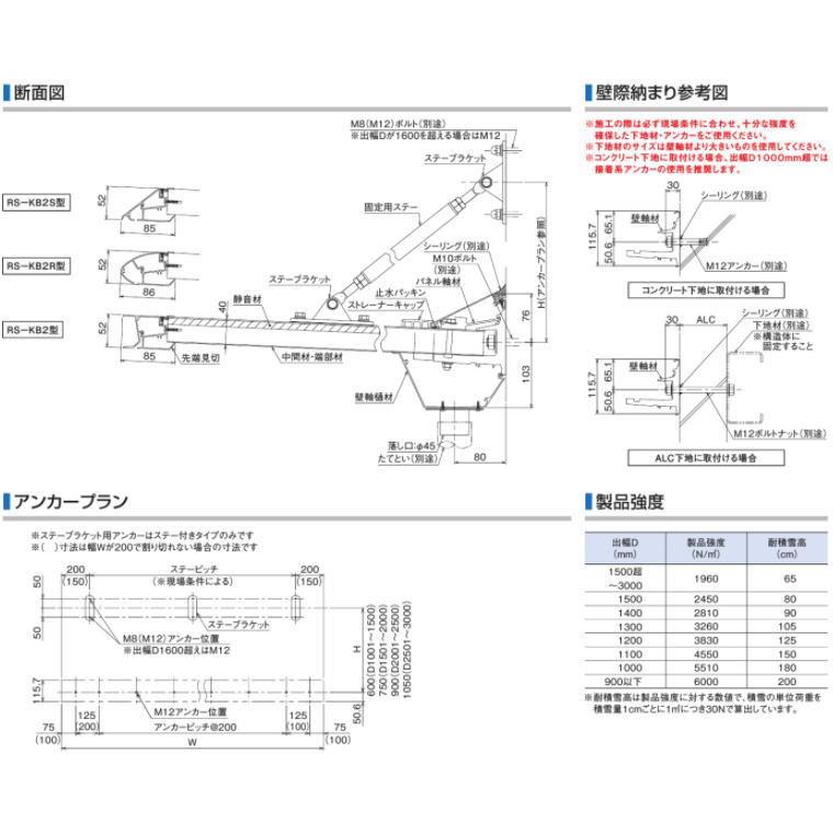 DAIKEN ダイケン 庇 RSバイザー RS-KB2R型 D900×W1800 ブラック (ステー無)の画像