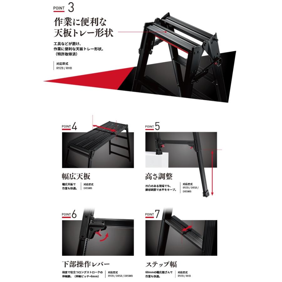 長谷川工業 はしご兼用伸縮脚立 RYZB-18 BLACK LABEL(ブラック 長谷川工業 はしご兼用伸縮脚立 RYZB-18 BLACK LABEL(ブラック