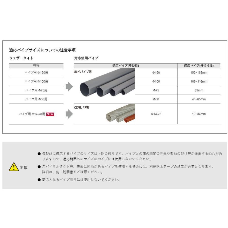 新品未使用、フクビ化学工業 ウェザータイト（パイプ用）WTP100 100枚 楽天市場】フクビ化学工業 FUKUVI ウェザータイト パイプ用 φ100 換気