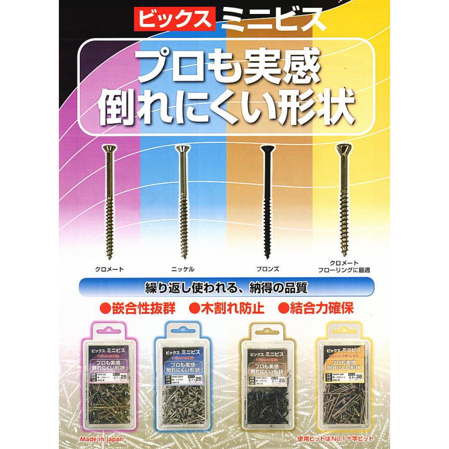 ビックス MNFP-38F 250本入 ミニビスパック フレキ付 フローリング用