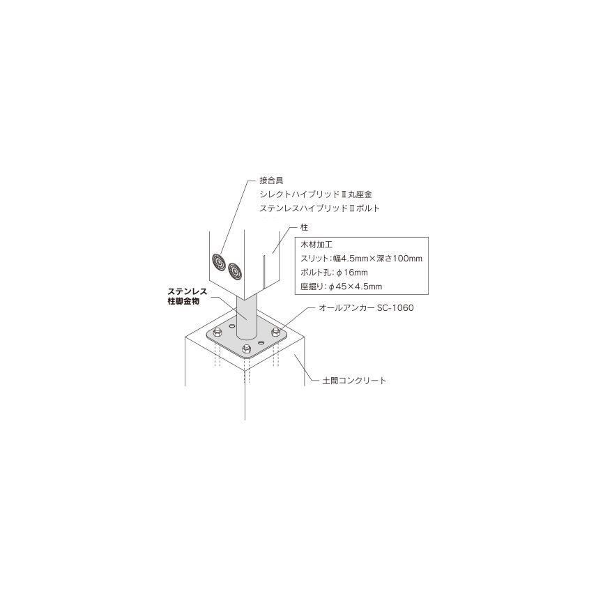 カナイ ステンレス柱脚金物 105角用 1040316070 : 家ファン カナイ ステンレス柱脚金物 105角用 1040316070 : 家ファン