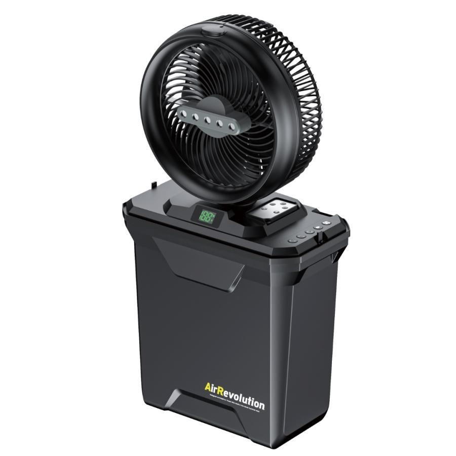 AirRevolution-V02 ミストファン ブラック ポータブル 扇風機 冷風扇