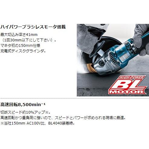 マキタ GA033GRMX 150mm充電式ディスクグラインダ バッテリBL4040×2本 