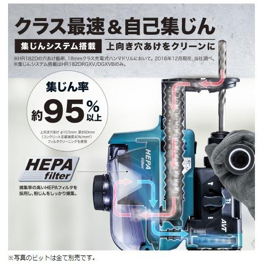 マキタ HR182DRGXV 18mm充電式ハンマドリル バッテリBL1860B×2本・充電