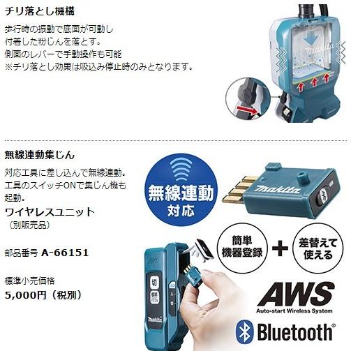 マキタ VC665DZ 充電式背負い集じん機 本体のみ ※バッテリ・充電器・ワイヤレスユニット別売