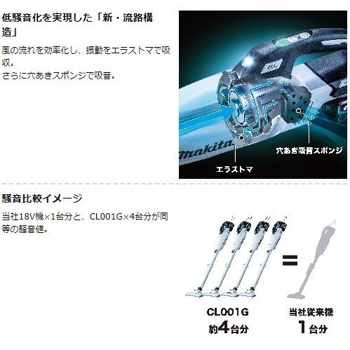 マキタ CL001GRDCW 充電式クリーナ ロック付サイクロンアタッチメント付・バッテリBL4025・充電器DC40RA付_2