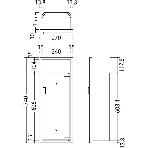 製作元直販 満点商会 MHED-R 消火器ボックスひけし(全埋込・扉タイプ） 【法人宛のみ配送可】【北海道・沖縄・離島は送料別途お見積もり】