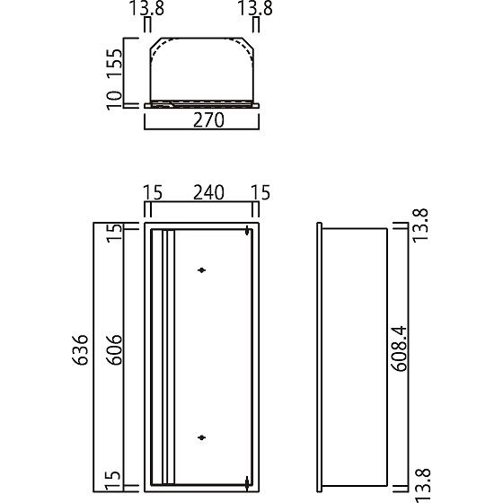 満点商会 MHED-FO-P2 消火器ボックスひけし(全埋込・扉タイプ） ※直送/代引不可/沖縄・離島配送不可