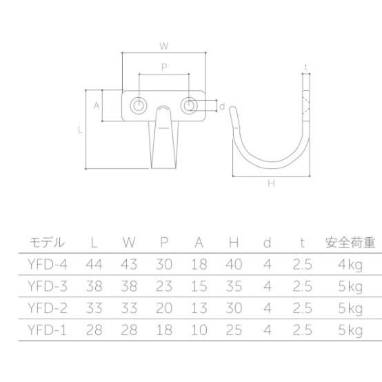 丸喜金属 シートフック D型 YFD-2 バレル研磨｜iefan｜02