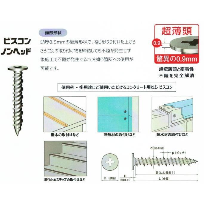 ヤマヒロ NV575FS 大箱50本×30箱入 サイズ5×75mm ビスコン ノンヘッド