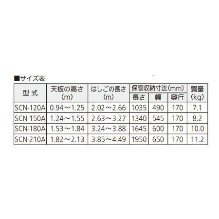 ピカ PICA 上部操作伸縮脚立 SCN-210A ※直送/代引不可/沖縄・離島配送 