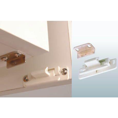 スガツネ工業 レバーラッチ ホワイト LL-66 かぶせ扉用耐震ラッチ : 家