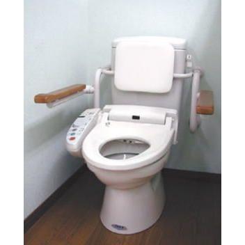杉田エース (455-596) トイレ用 背もたれ付手すり 壁付タイプ ※直送/代