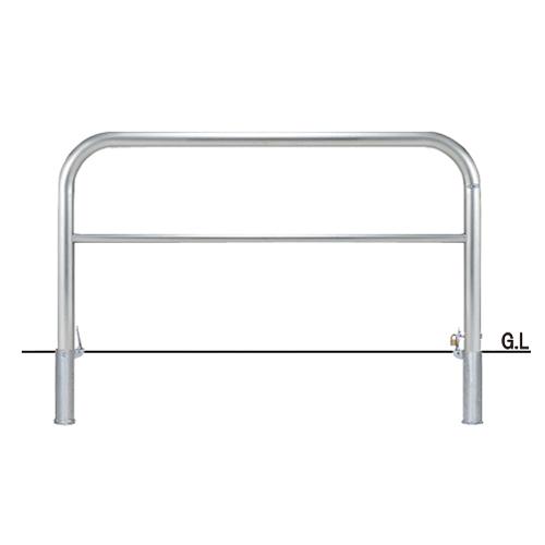 帝金 SY82PK3-15 バリカー 横型 スタンダード ステンレスハイショルダータイプ 脱着式カギ付 横桟付き 【個人宅配送不可】