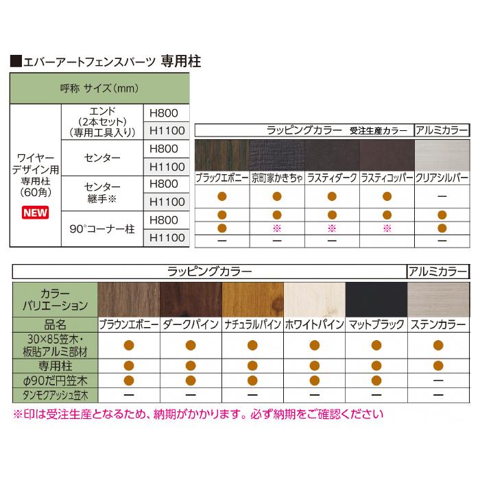 タカショー エバーアートフェンスパーツ ワイヤーデザイン用専用柱 H1100 センター ラスティコッパー 1本_1