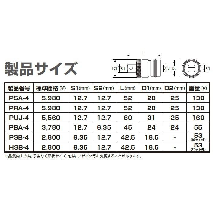 椿モデル インパクト用ユニバーサルジョイント PUJ-4｜iefan｜03